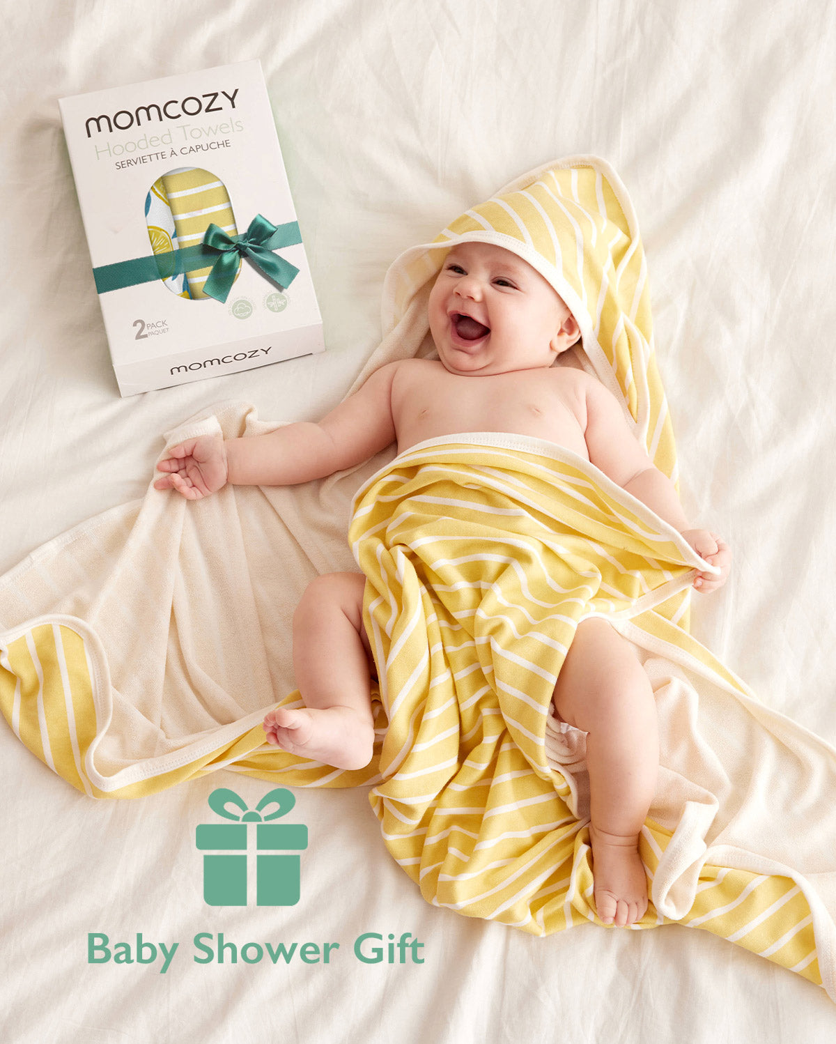 Baby Hooded Towel for Newborn Shower - 2-Pack