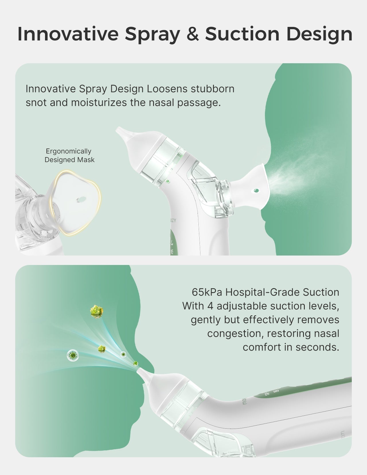 WeeSnug Newborn Carrier & BreezyClear 2-in-1 Nasal Aspirator Bundle