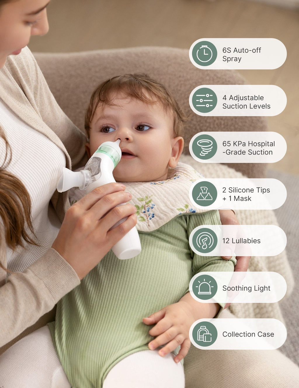 WeeSnug Newborn Carrier & BreezyClear 2-in-1 Nasal Aspirator Bundle
