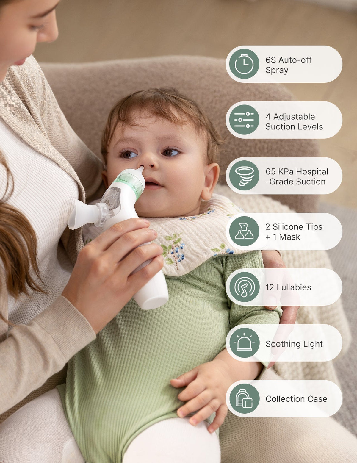 WeeSnug Newborn Carrier & BreezyClear 2-in-1 Nasal Aspirator Bundle