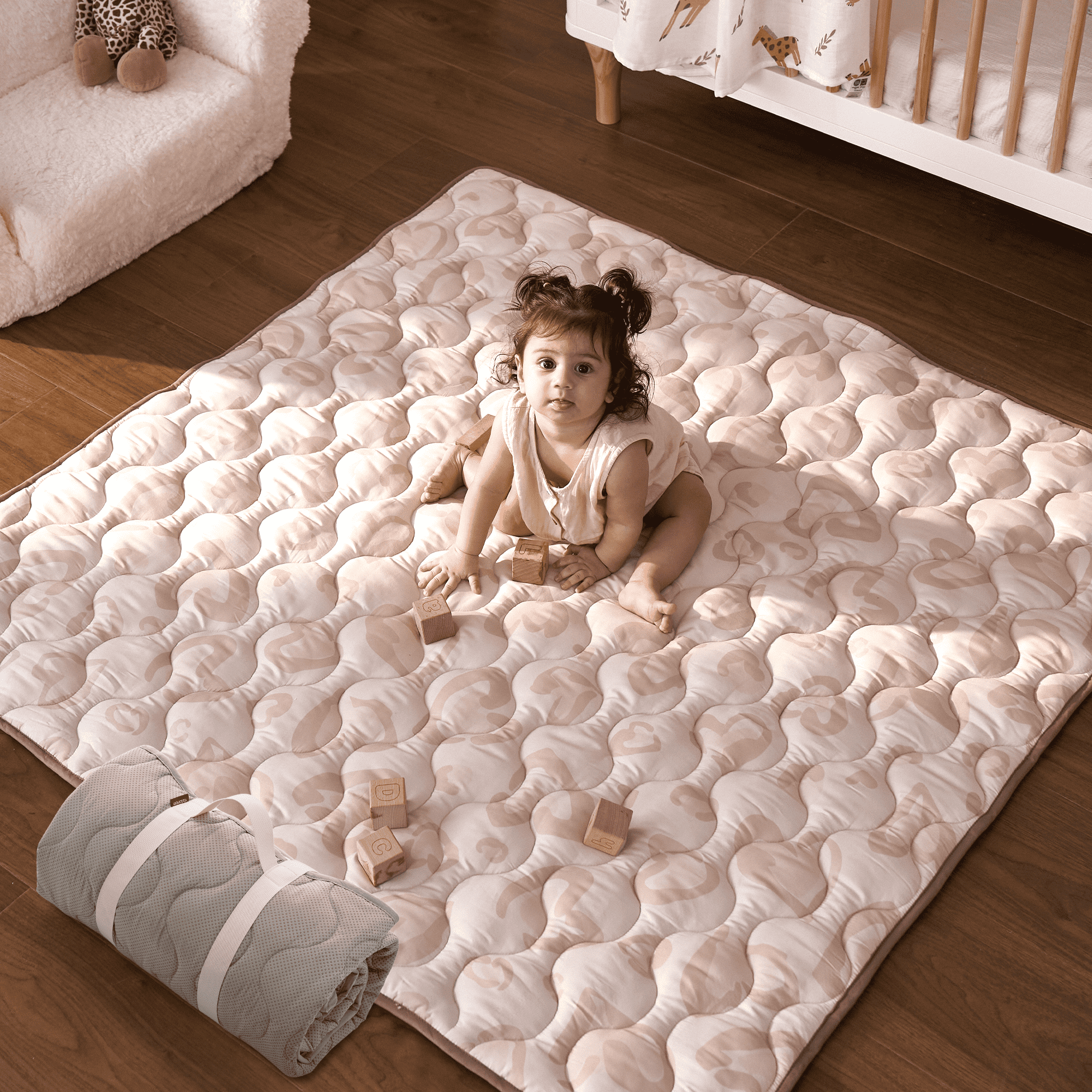 Baby Portable Playmat - Leopard Brown