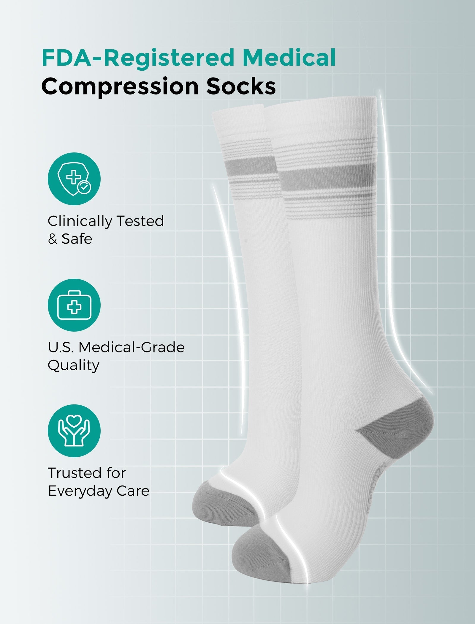Momcozy Medical Socks 20-30mmHg 2 Pairs