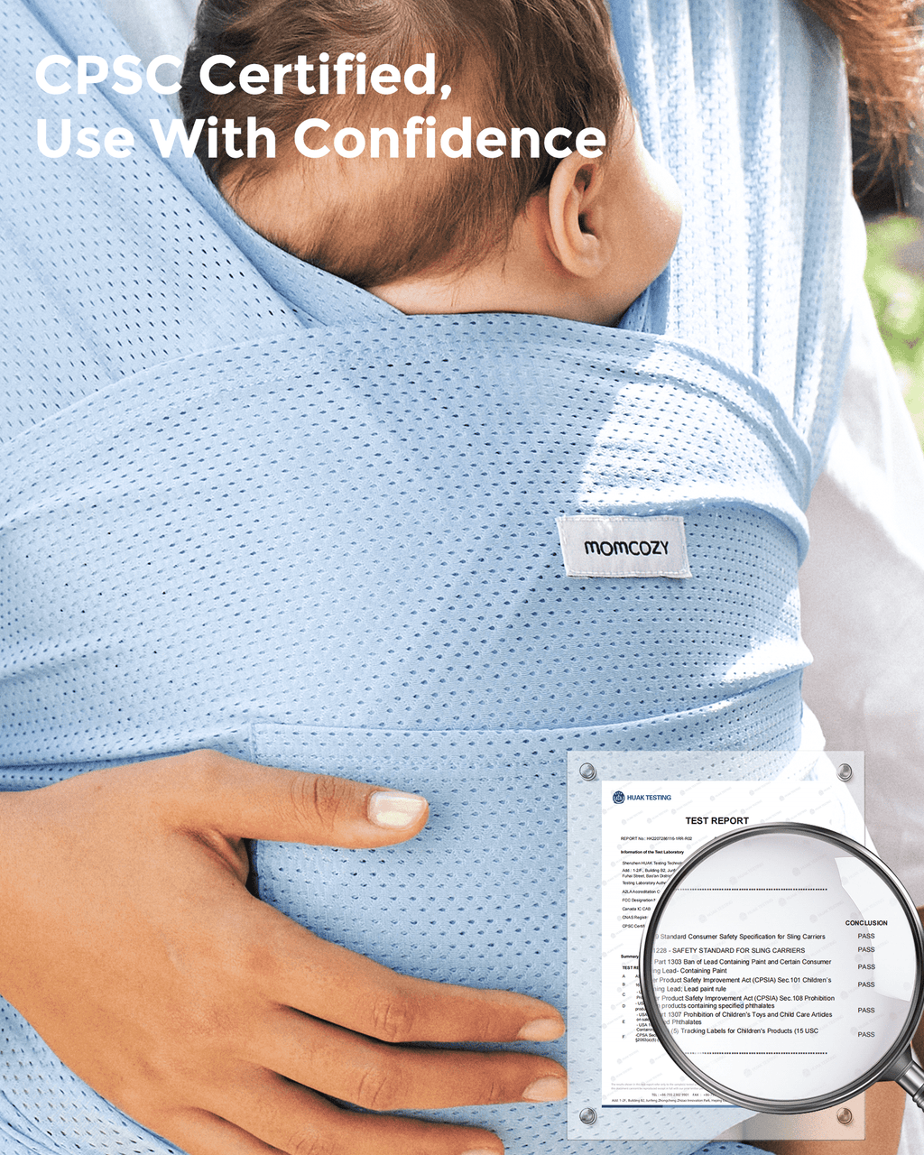 Momcozy Blue Mesh Baby Wrap (Member Exclusive) Stock 2