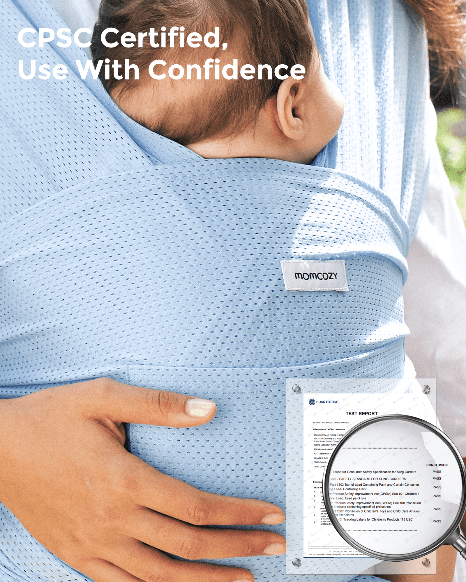 Momcozy Blue Mesh Baby Wrap