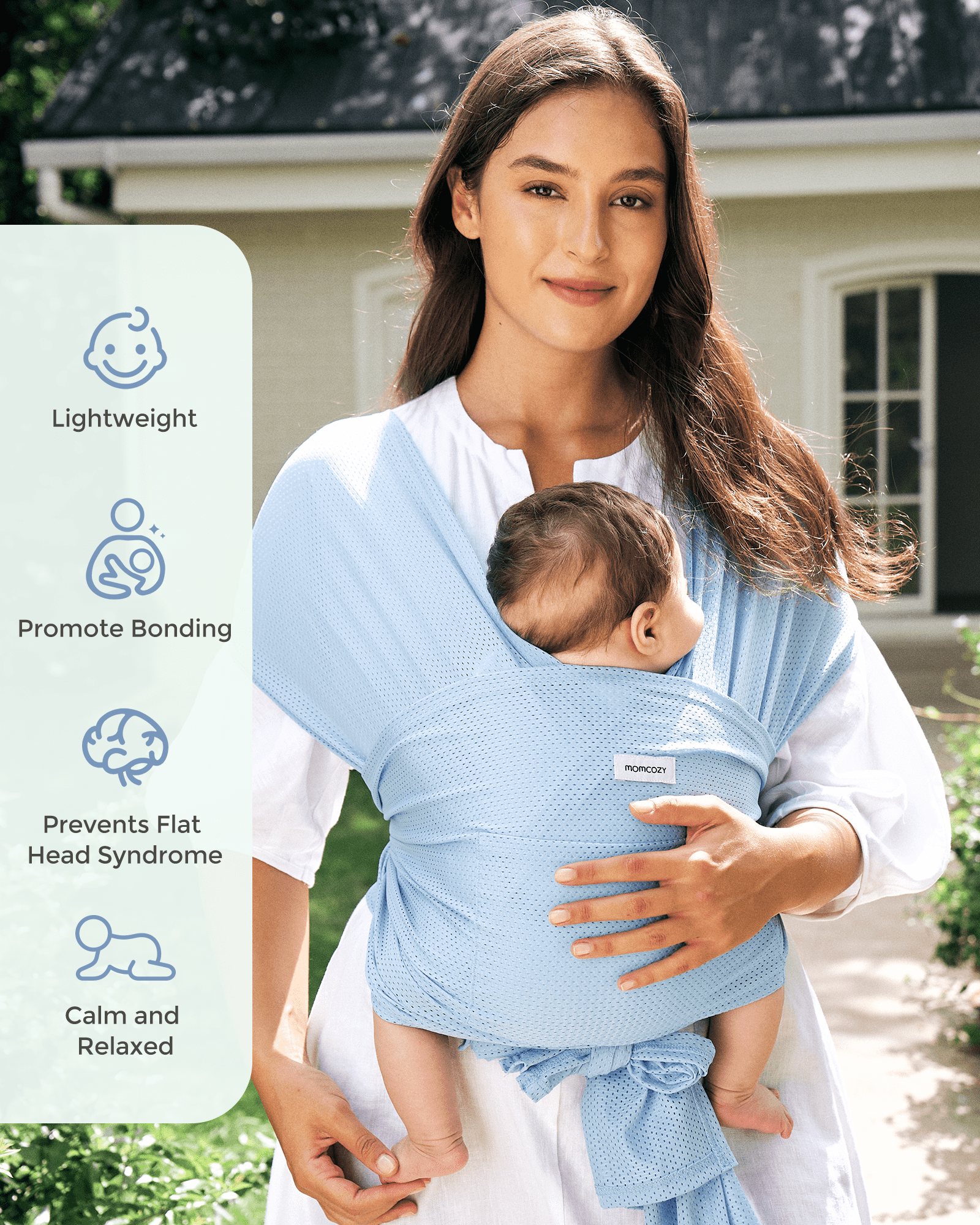 Momcozy Blue Mesh Baby Wrap (Member Exclusive) Stock 2