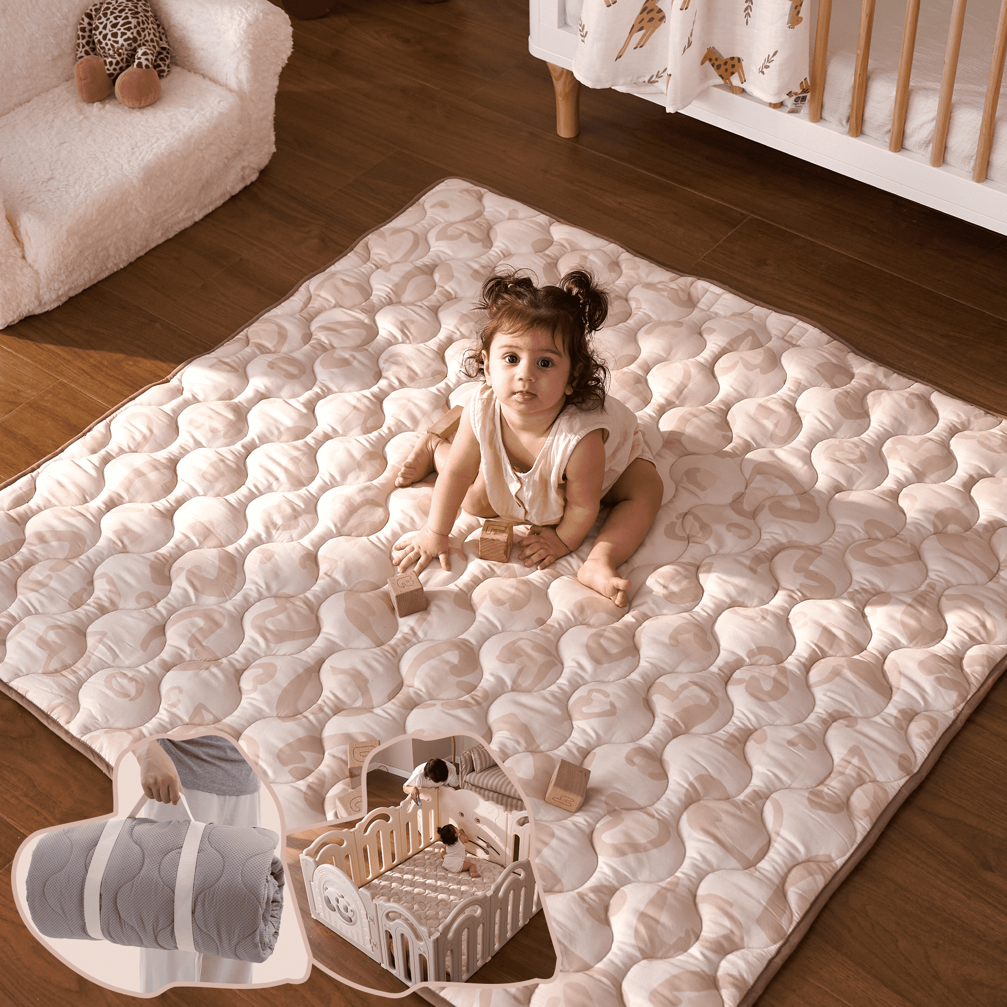 Baby Portable Playmat - Leopard Brown