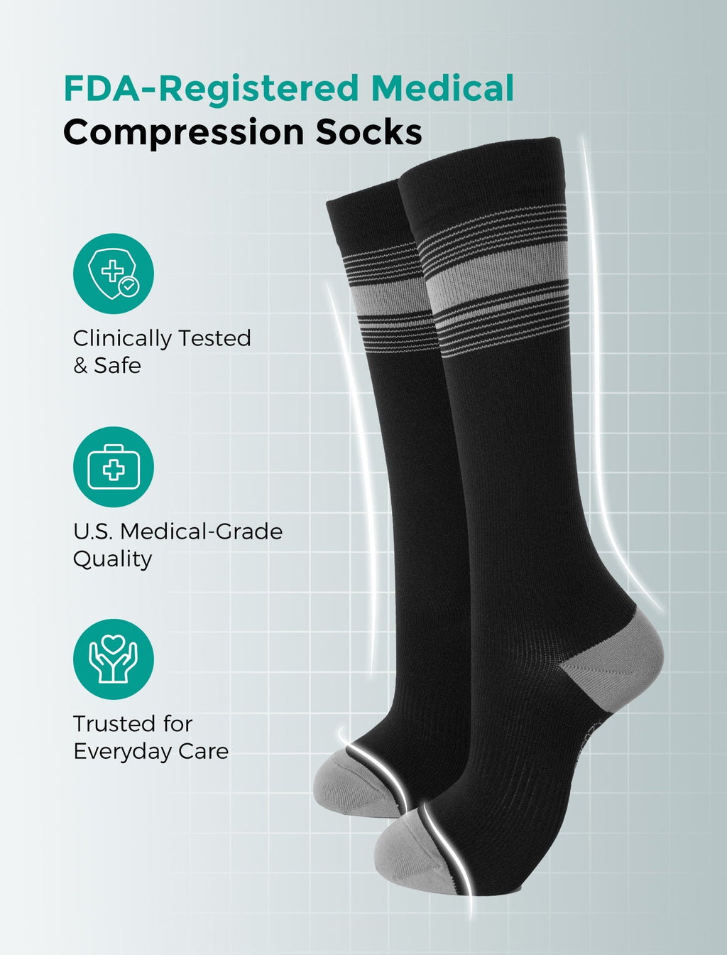 Momcozy Medical Socks 20-30mmHg 2 Pairs