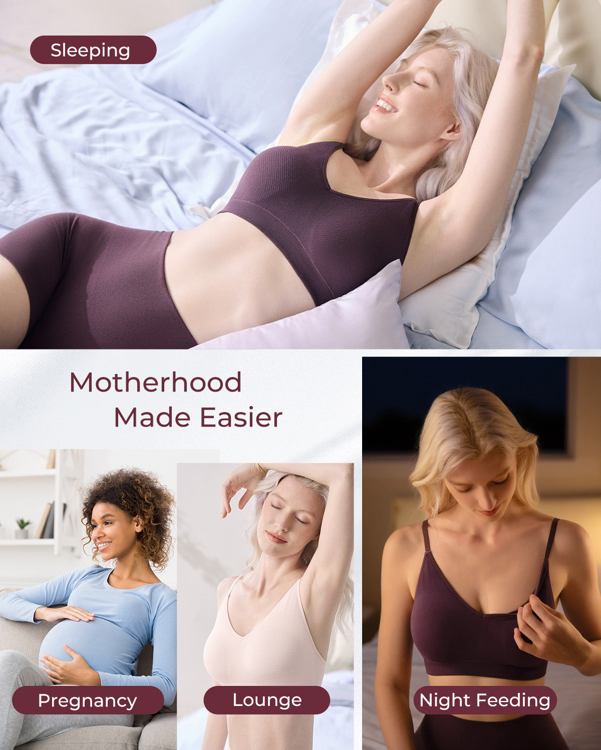 Momcozy Seamless Sleep Bra - Wireless, Stretchy & Soft