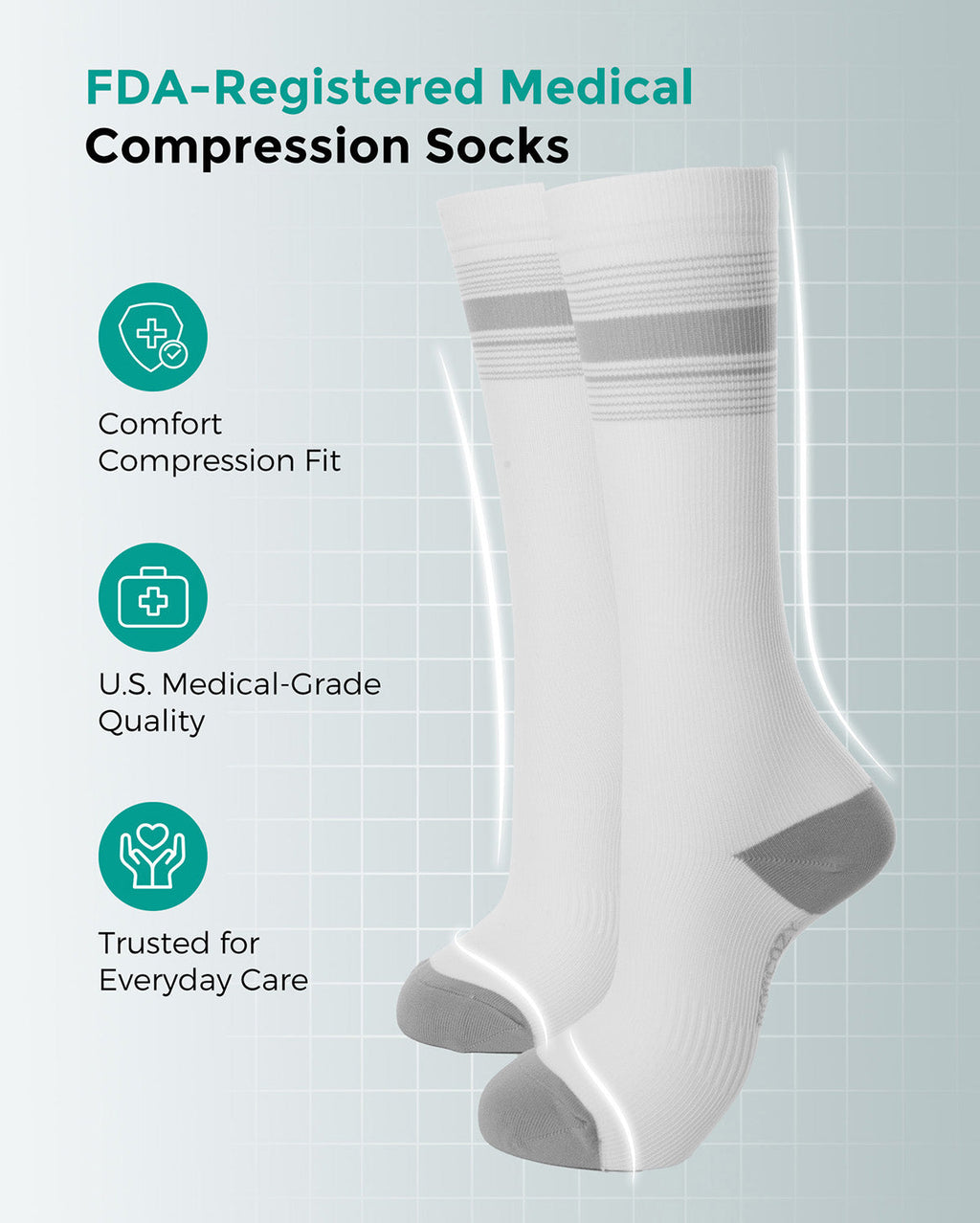 Momcozy Medical Socks 20-30mmHg 2 Pairs