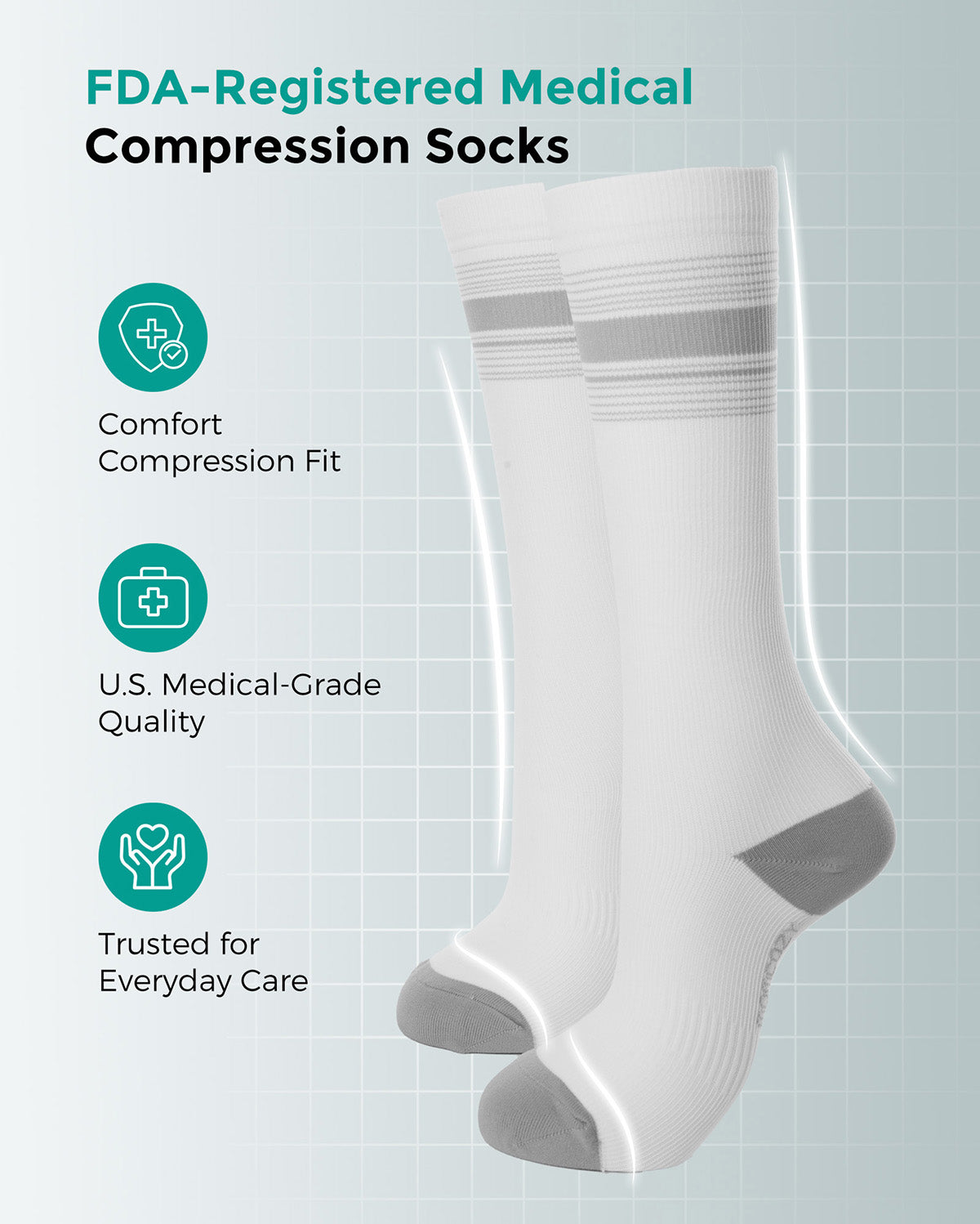 Momcozy Medical Socks 20-30mmHg 2 Pairs