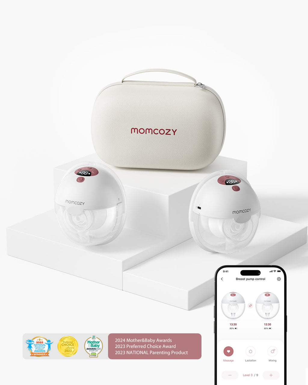M5 Smart Heat Massager Bundle: Double M5 Smart Breast Pump and Double Breast Massager