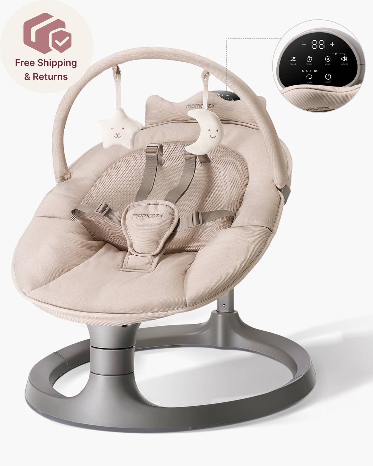 Momcozy 2-in-1 Electric Baby Swing