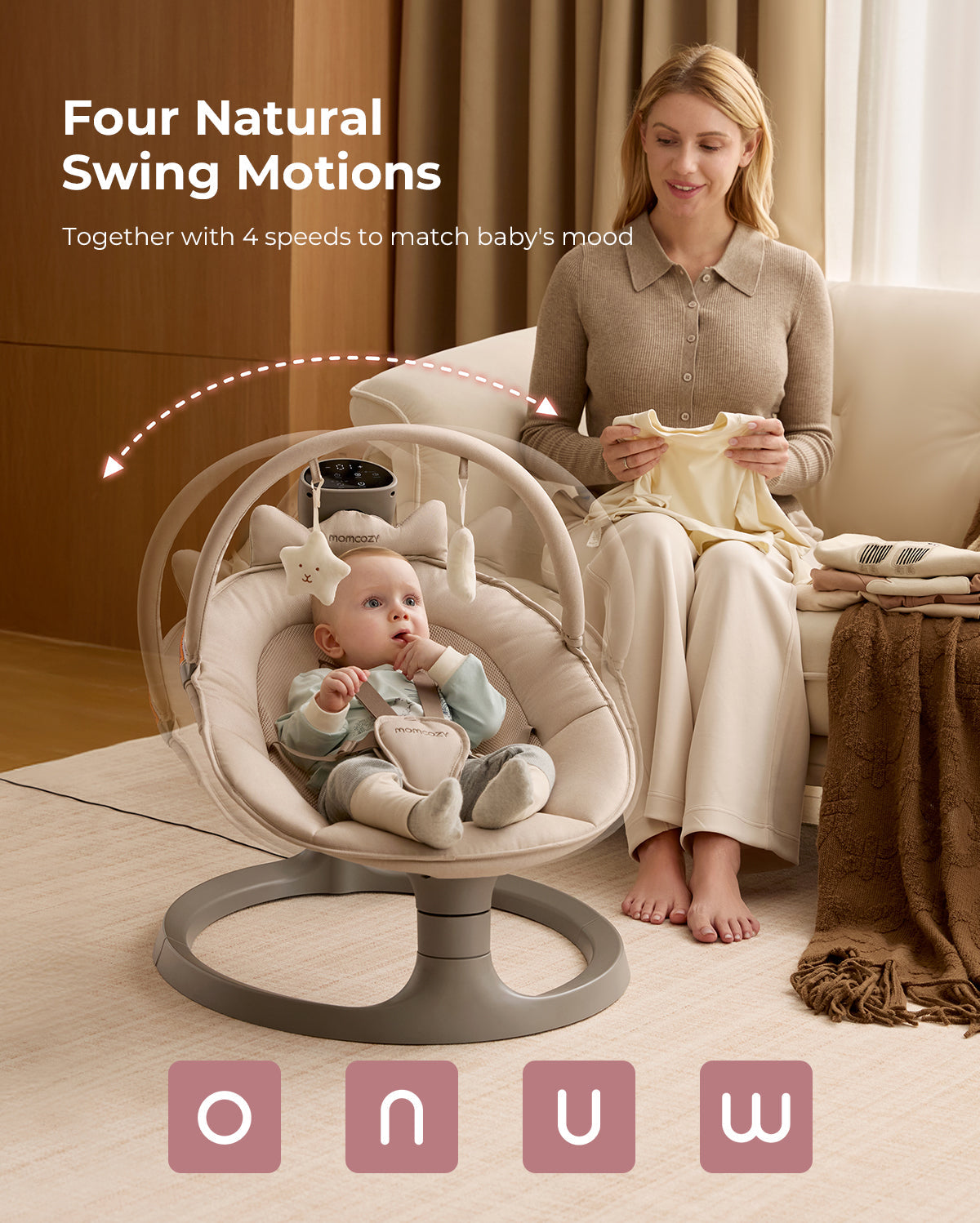 Momcozy 2-in-1 Electric Baby Swing