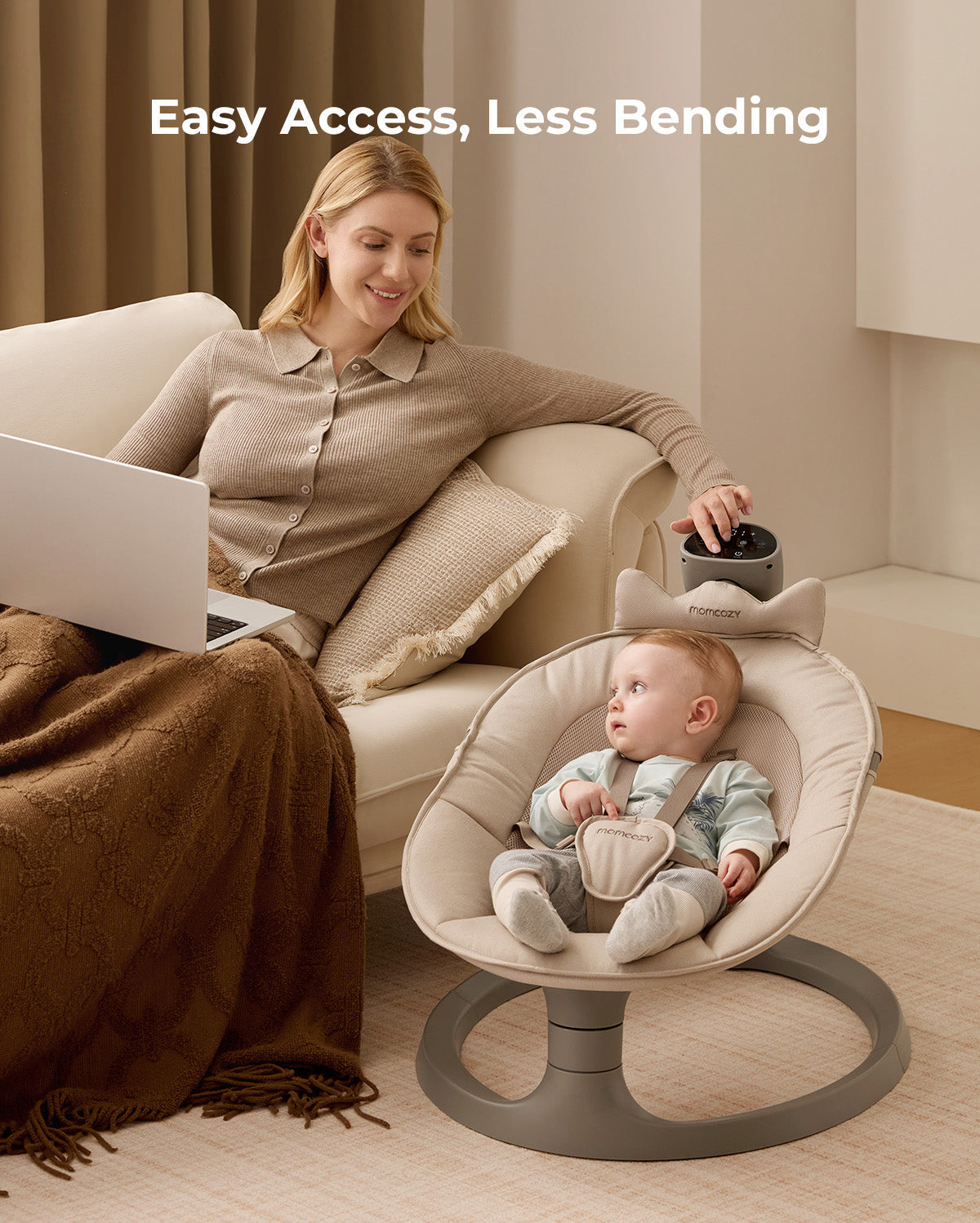 Momcozy 2-in-1 Electric Baby Swing