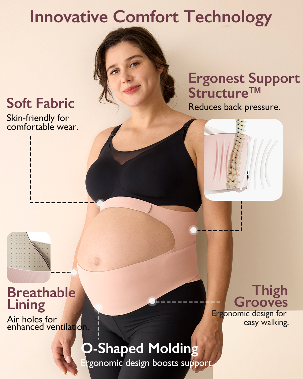 Ergonest Maternity Belly Band & BirthEase Maternity Ball Bundle