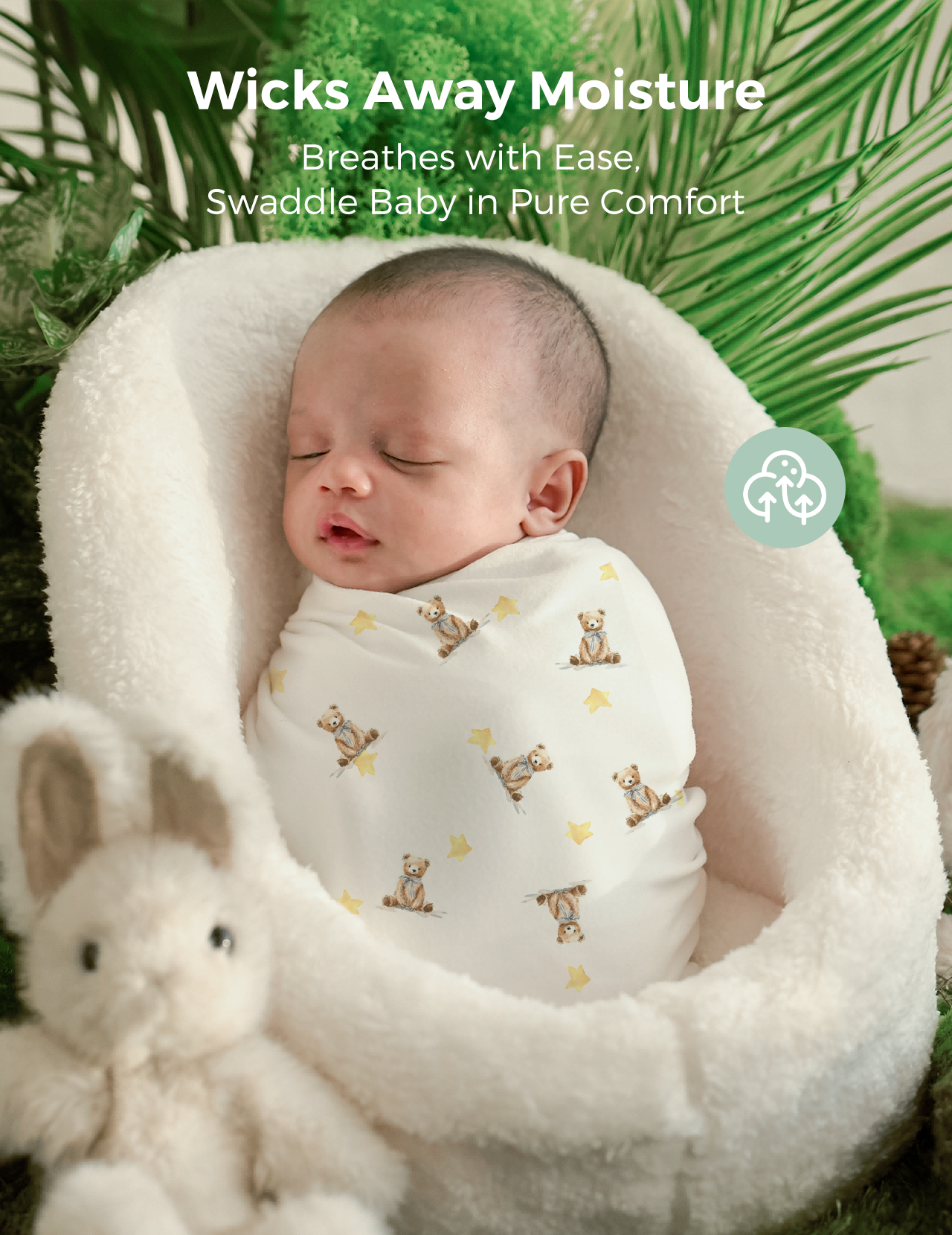 Momcozy Best Wishes Softness Swaddle Blankets - Innocence