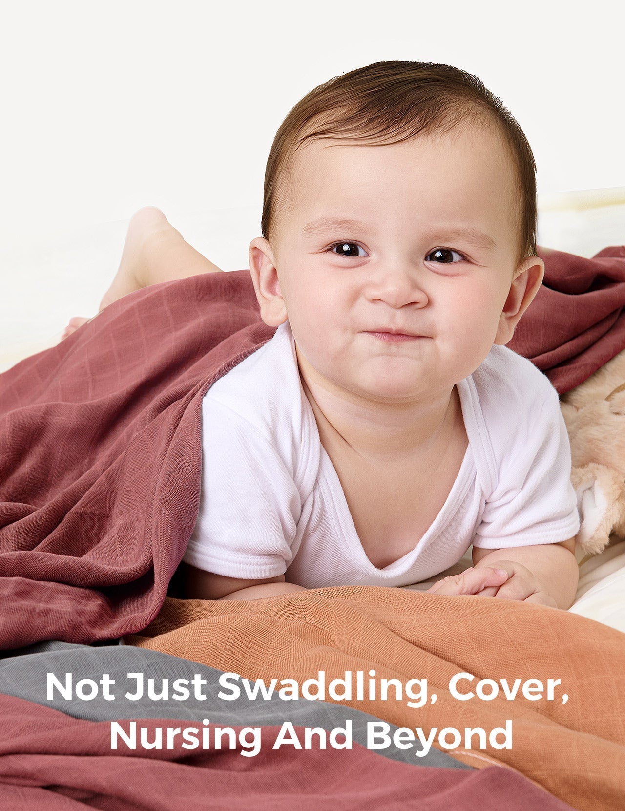 Momcozy Softness Swaddle Blankets - Brown (4 Pack)
