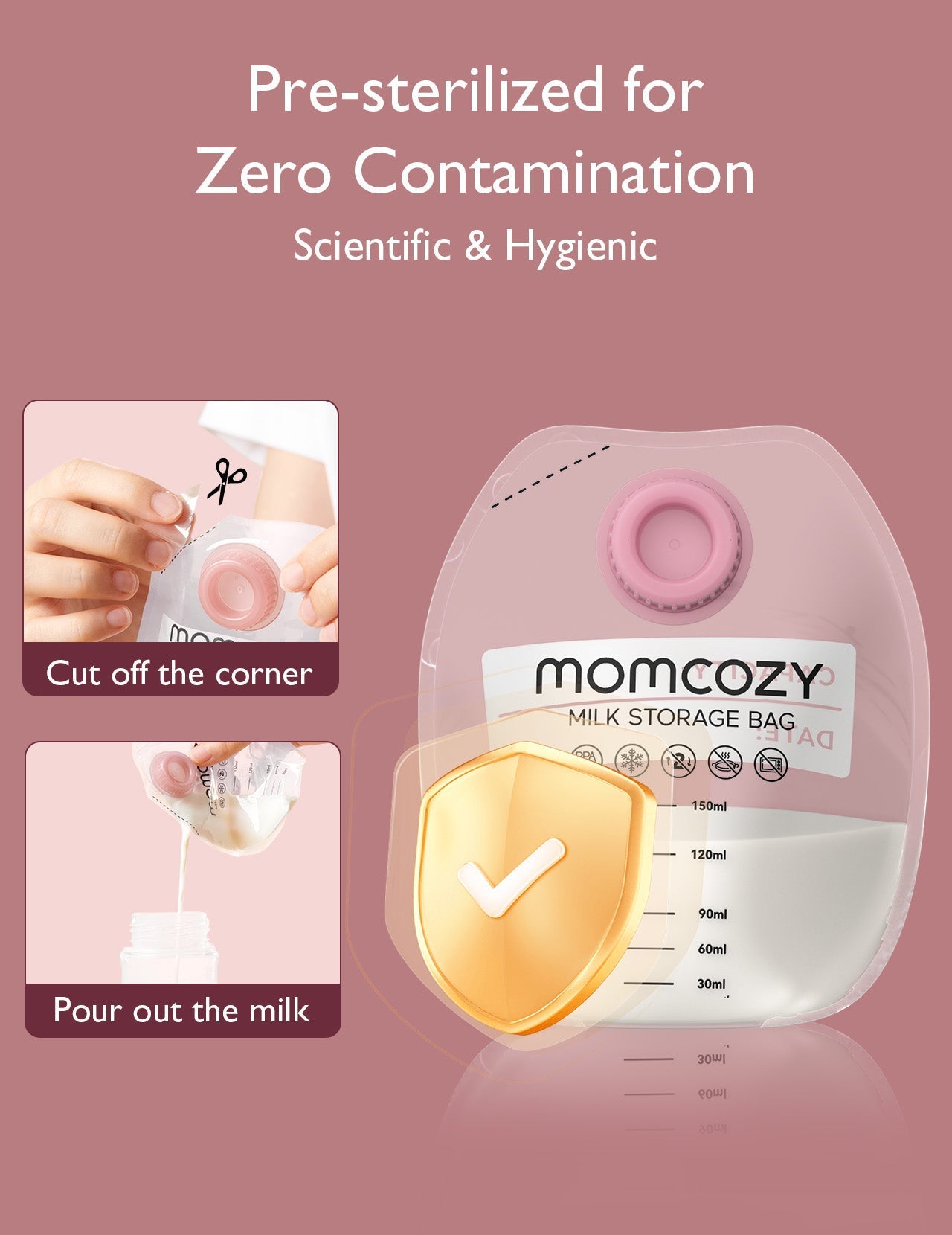 Momcozy Screw-on Breastmilk Storage Bags(48PCS)