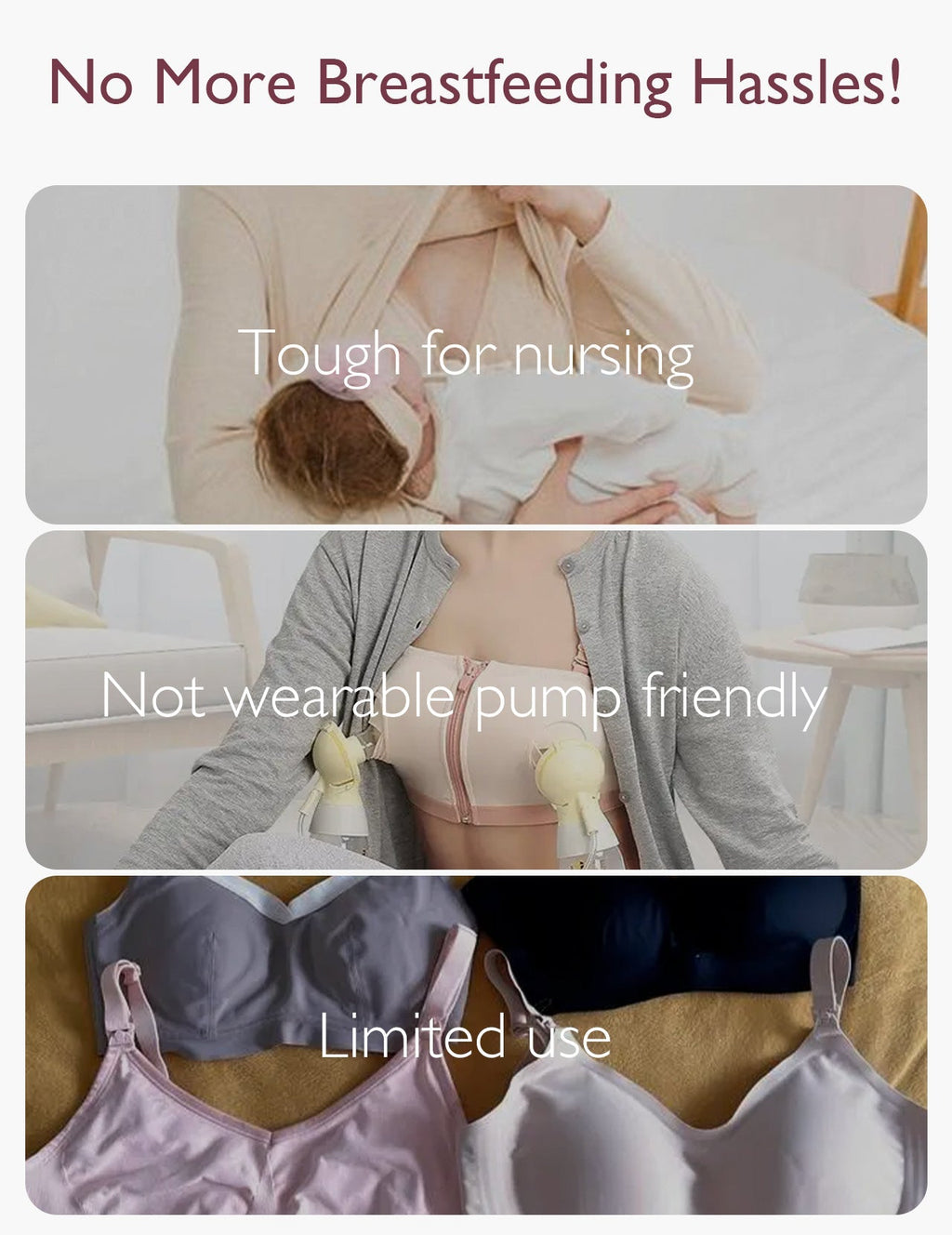 Ultra Soft Seamless Nursing Bra YN21 & DEX - 4-in-1 Hands Free Seamless Stretch Fabric Pumping Bra Bundle