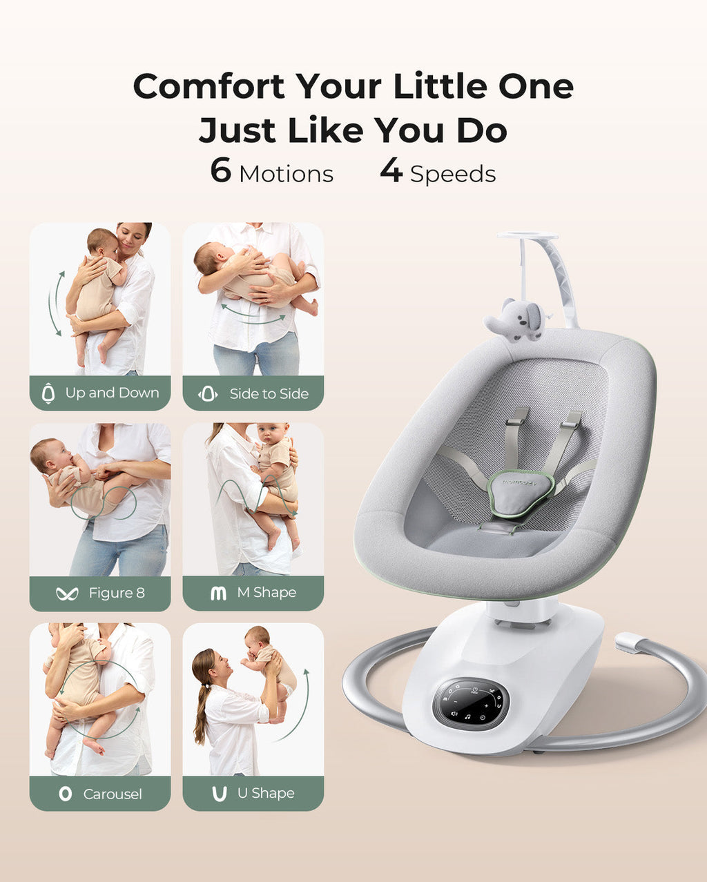 Momcozy CocoSway 3D-Motion Electric Baby Swing