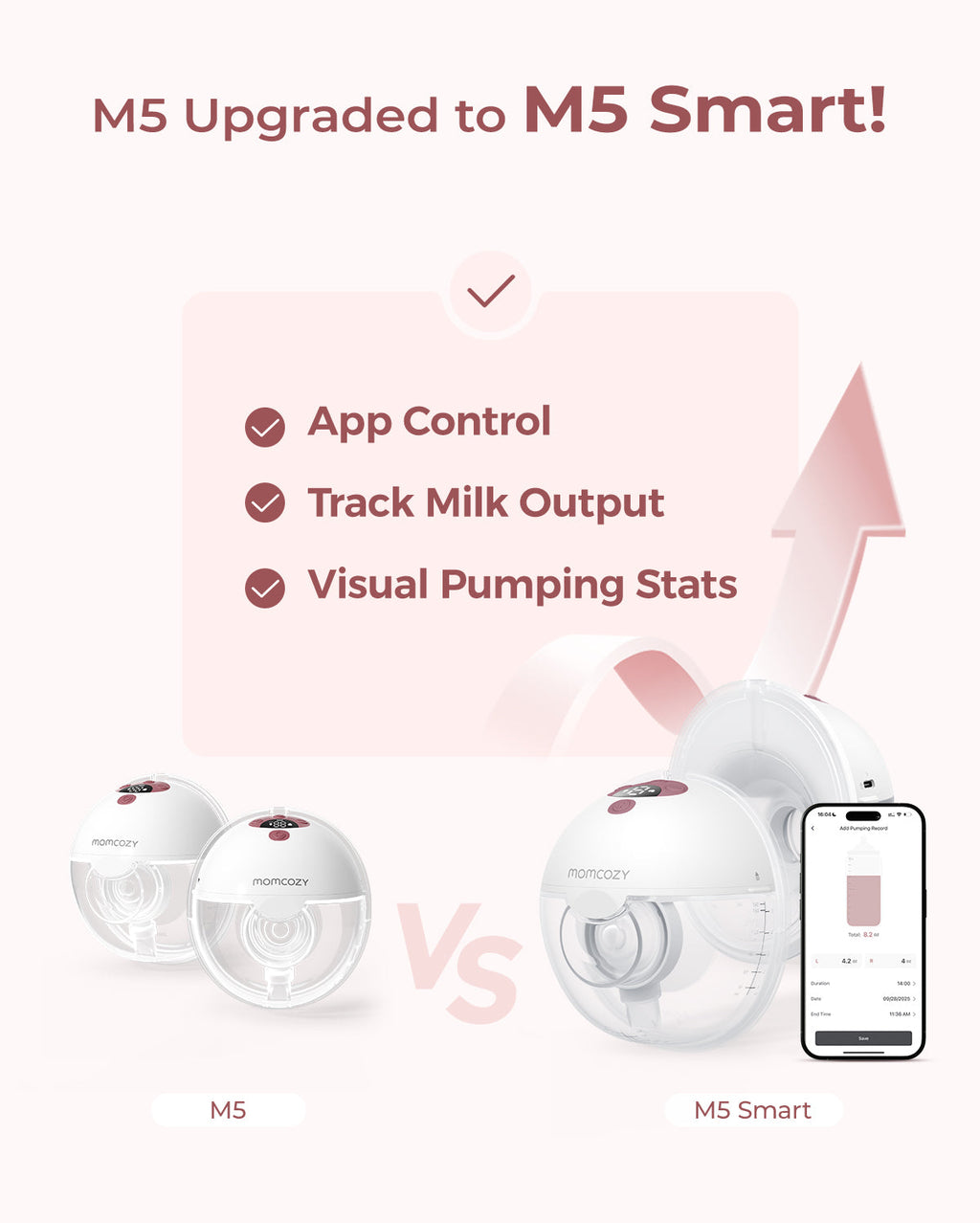 M5 Smart Massager Bundle: Double M5 Smart Wearable Breast Pump and One Breast Massager