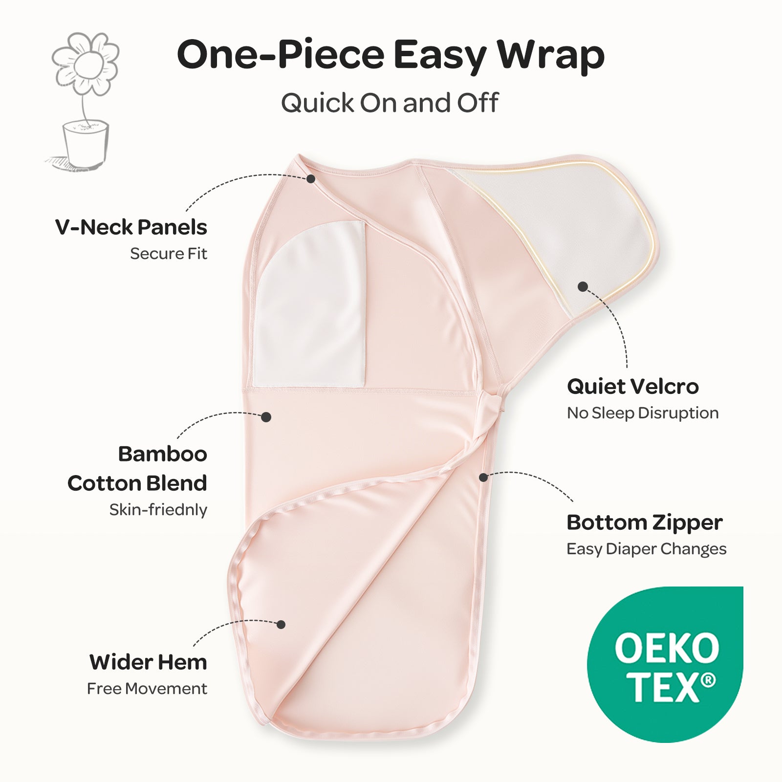 Baby Sleep Sack 1.5 TOG & Easy Swaddle Wrap For 0-3M Bundle