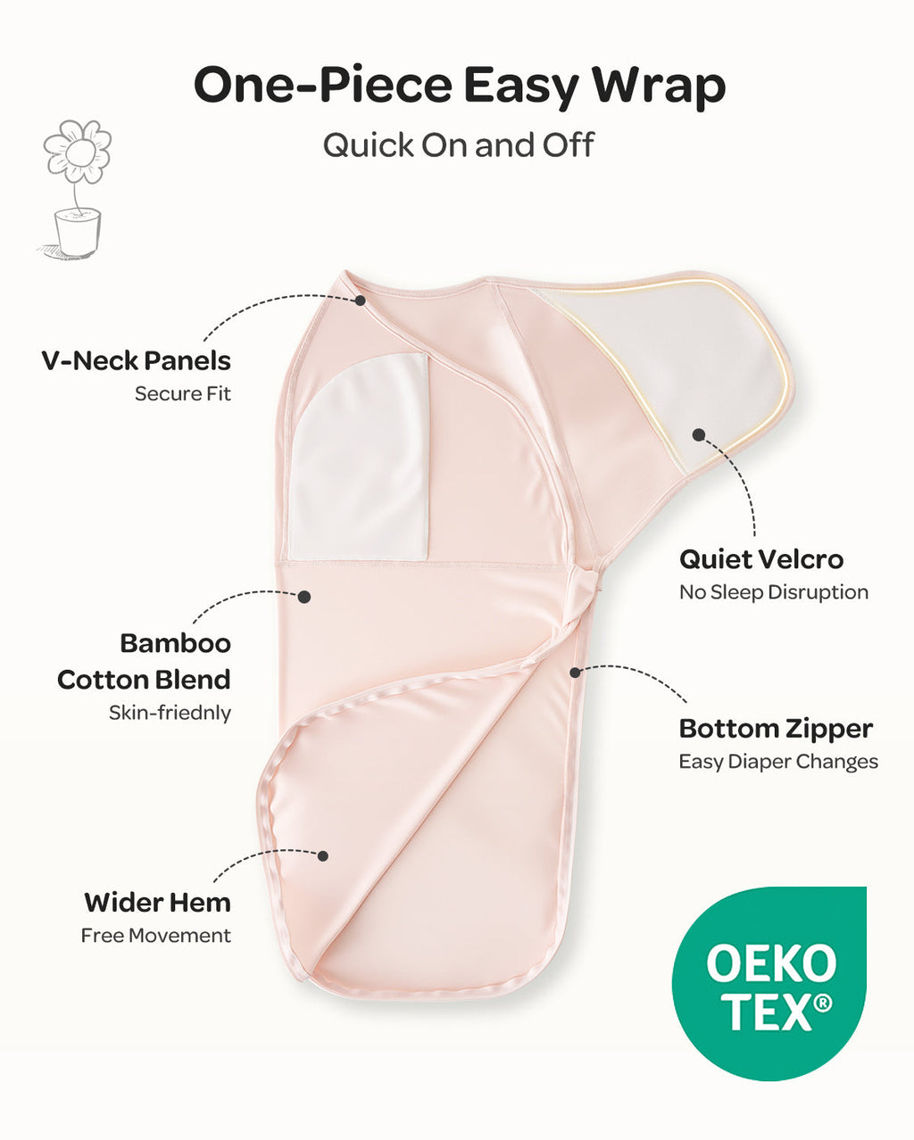 Momcozy Easy Swaddle Wrap For 0-3M