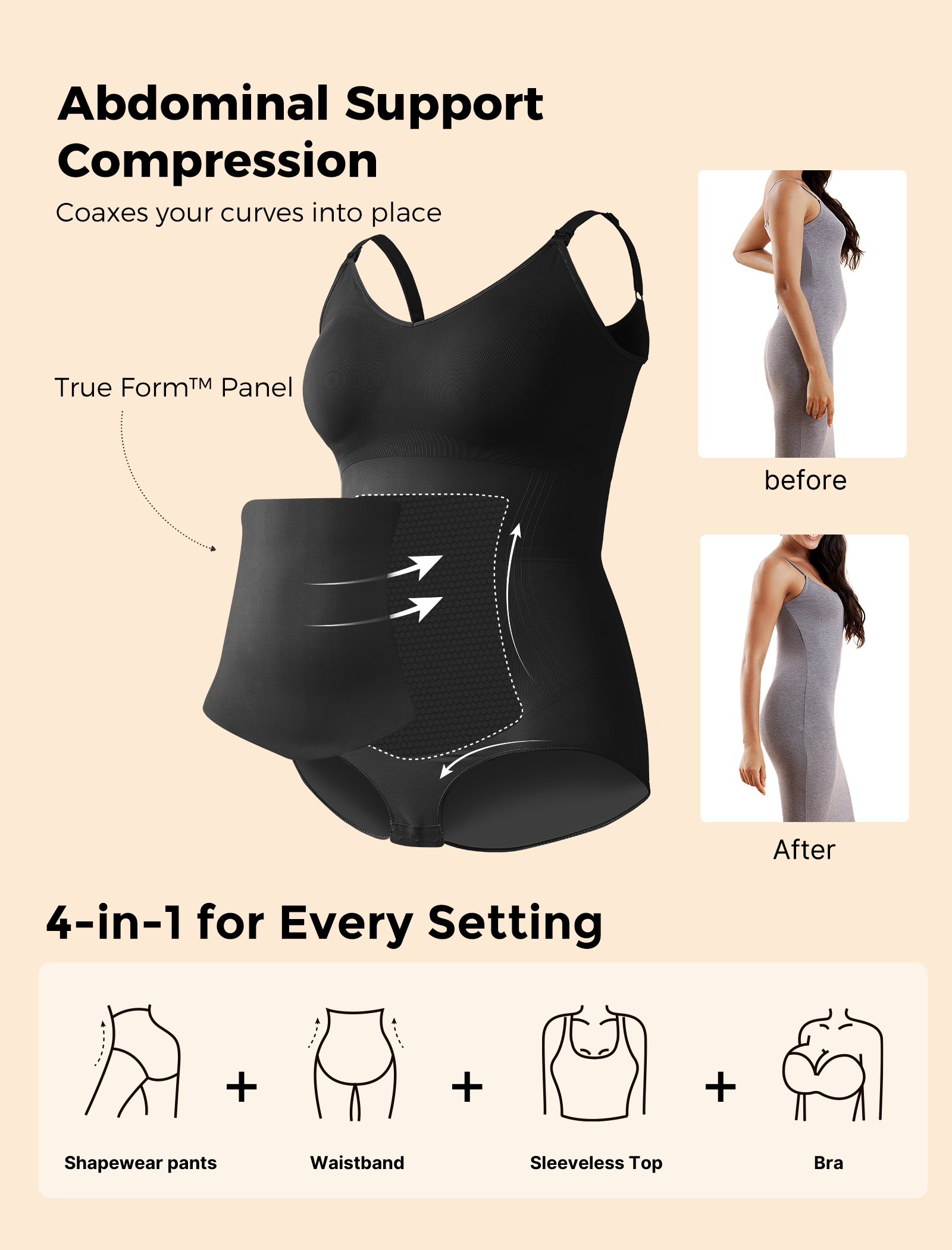 Momcozy Shapewear Bodysuit - Postpartum & Daily Dress