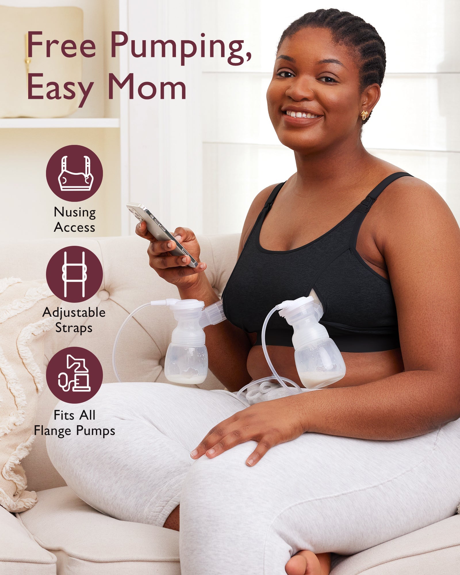 Ultra Soft Seamless Nursing Bra YN21 & The Original: Our Basic Pumping Bra YN08 Bundle