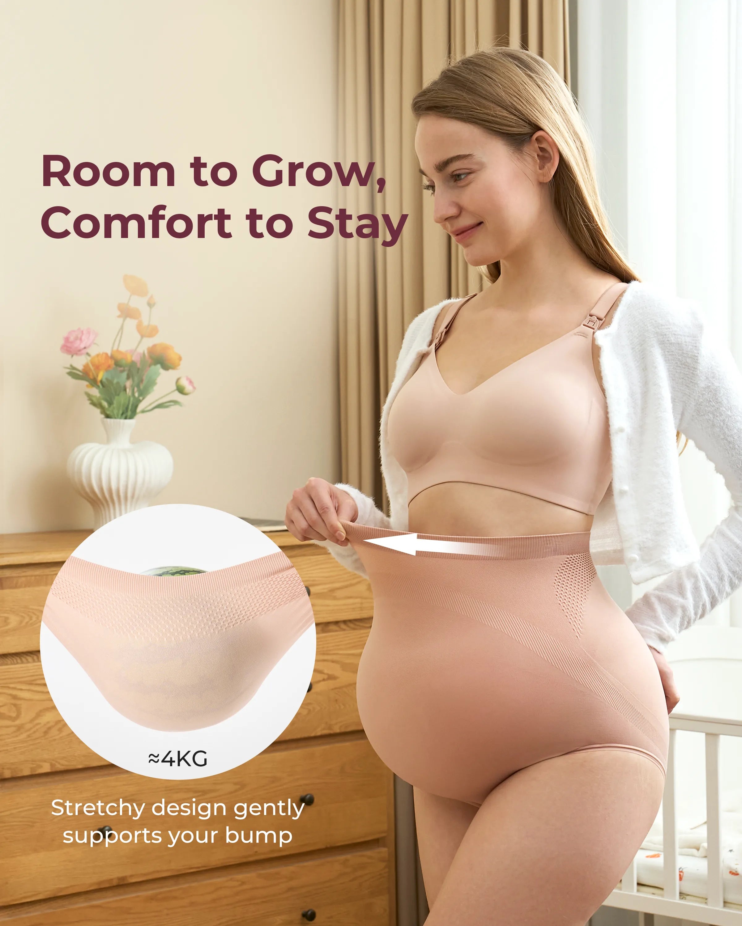 High Waist Pregnancy Seamless Soft Belly Support Panties