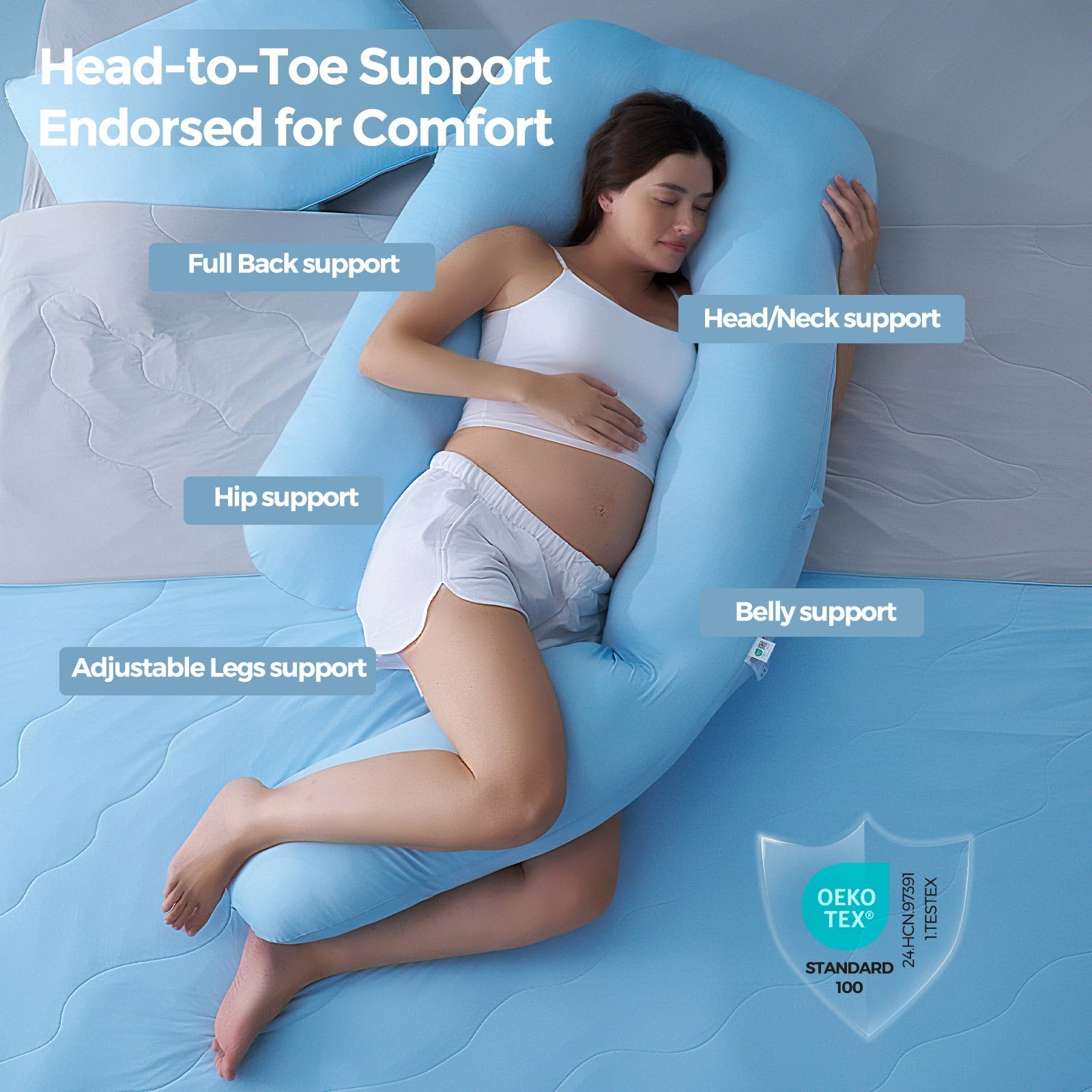 Momcozy Cooling Comfort Pregnancy Pillow