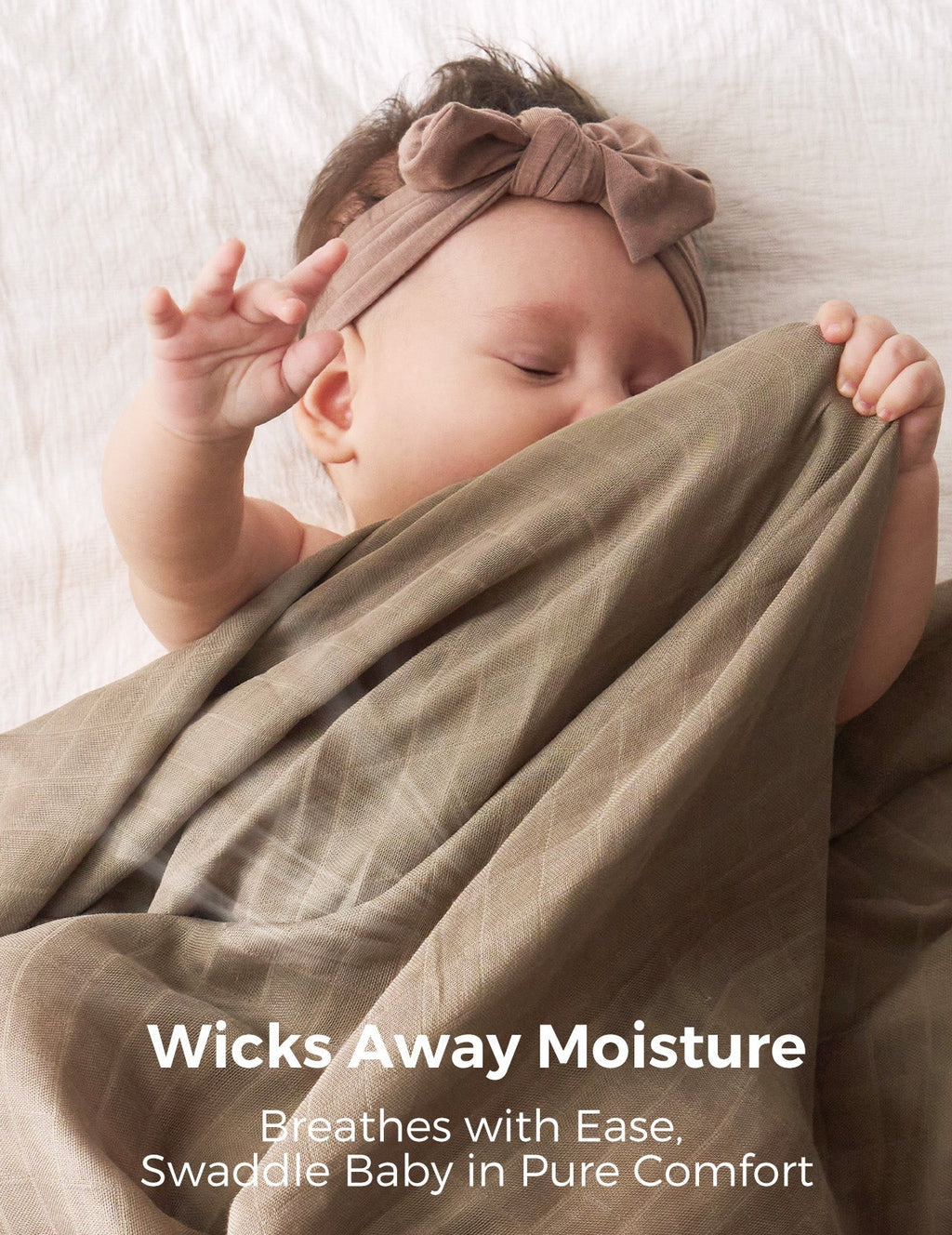 Momcozy Softness Swaddle Blankets - Brown (4 Pack)