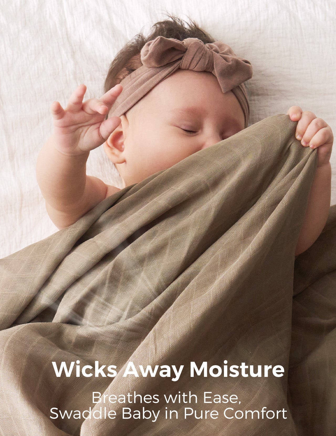 Momcozy Softness Swaddle Blankets - Brown (4 Pack)