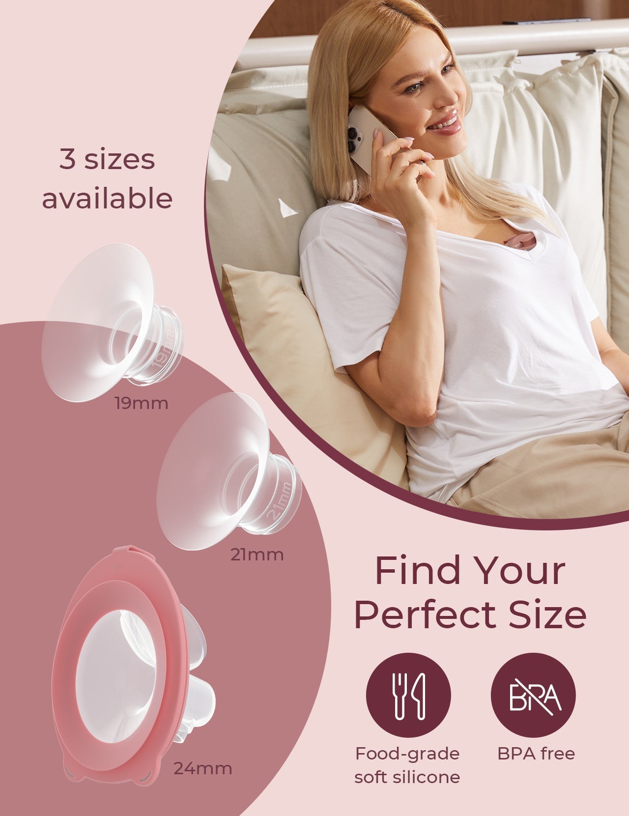 Momcozy Wearable Milk Standard Collection Cup - for Momcozy V Series & Most Traditional Tube-Connected Electric Breast Pumps