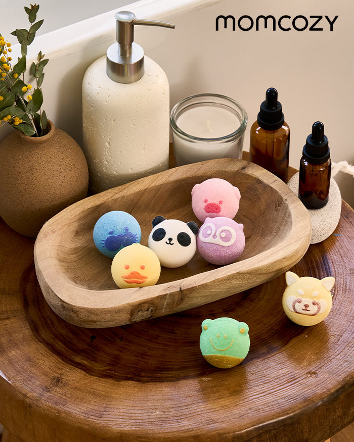 Momcozy Natural Essential Oil Bath Bombs with 7 Cute Animal Shapes(14 Pcs)