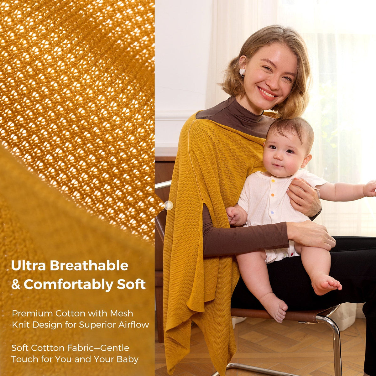 Momcozy Nursing Cover - Soft, Breathable, Multi-Use Privacy Poncho