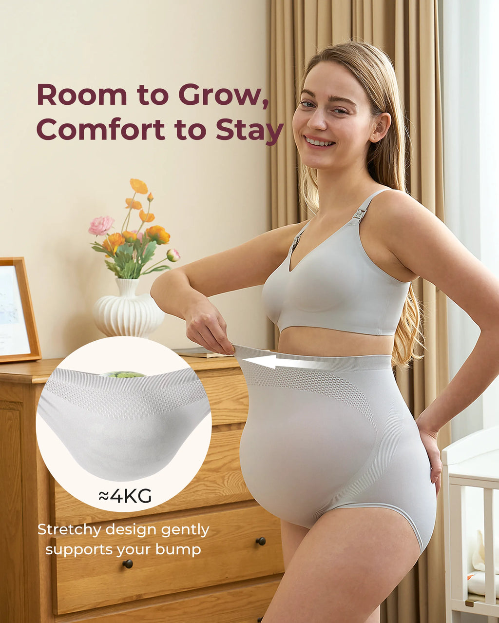 High Waist Pregnancy Seamless Soft Belly Support Panties