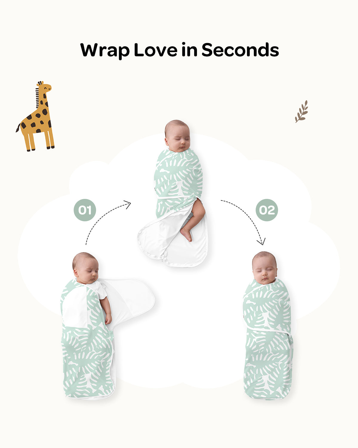 Momcozy Easy Swaddle Wrap For 0-3M
