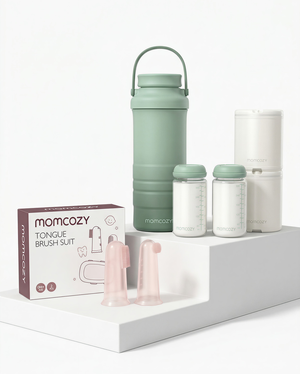 On-the-Go Baby Care Bundle: Portable Breast Milk Cooler and Finger Toothbrush Set