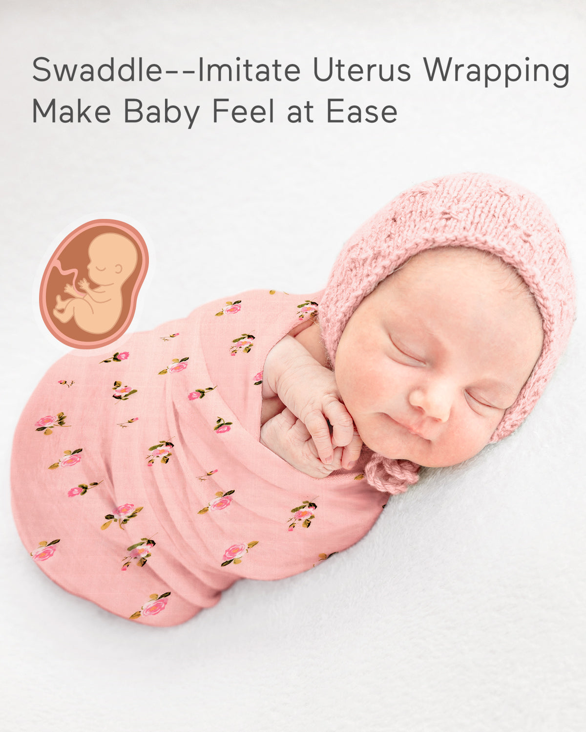 Momcozy Softness Swaddle Blankets - Heart Flower (4 Pack)