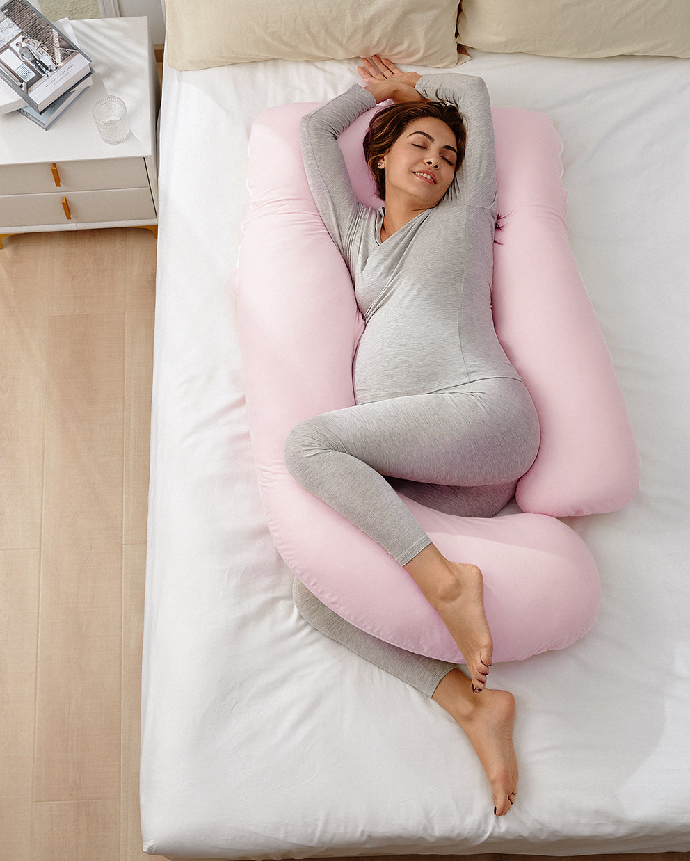 Huggable - U Shaped Cotton Maternity Body Pillow