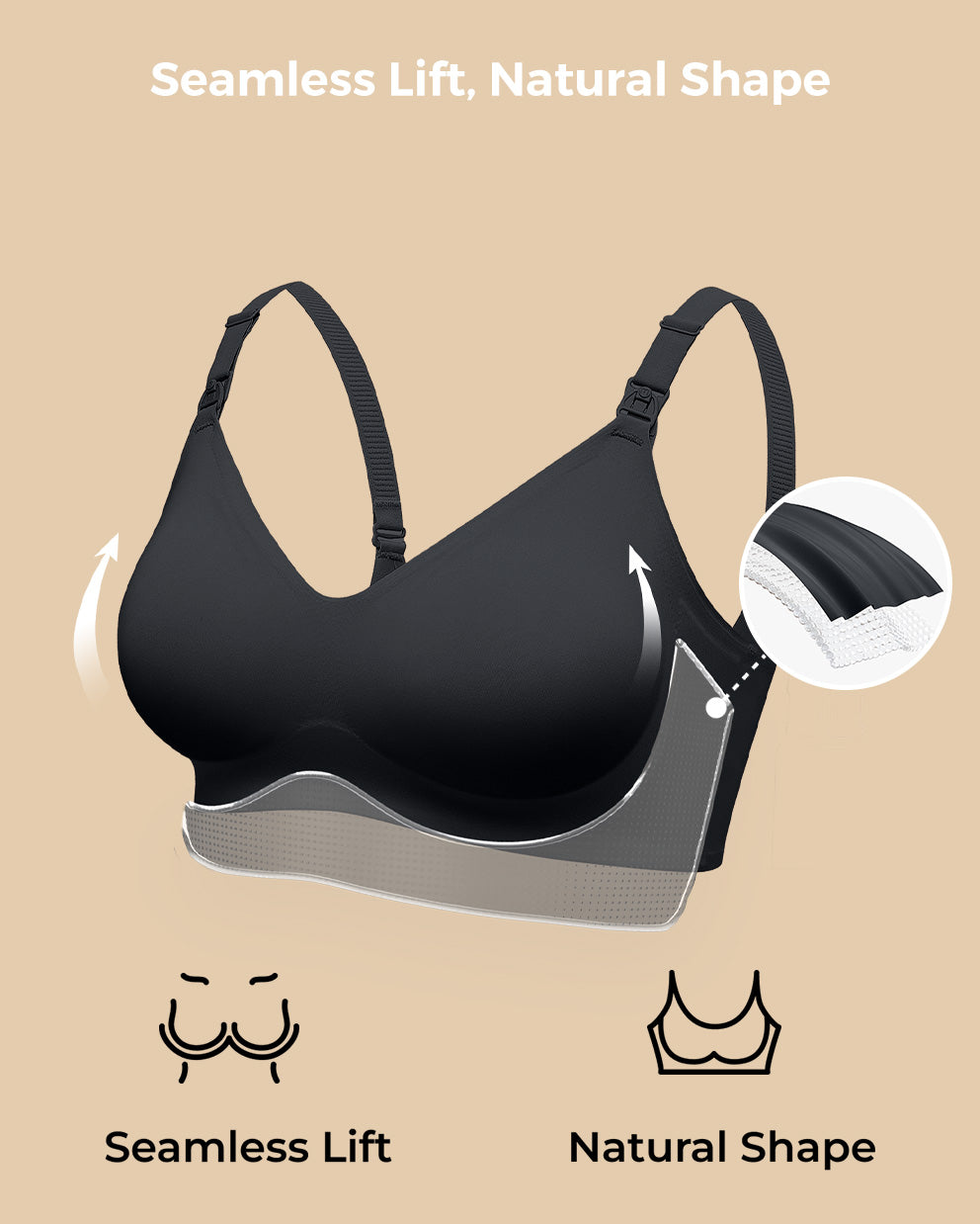 SMOOTH - Ultra Soft & Seamless Maternity Nursing Bra - Best Seller Color