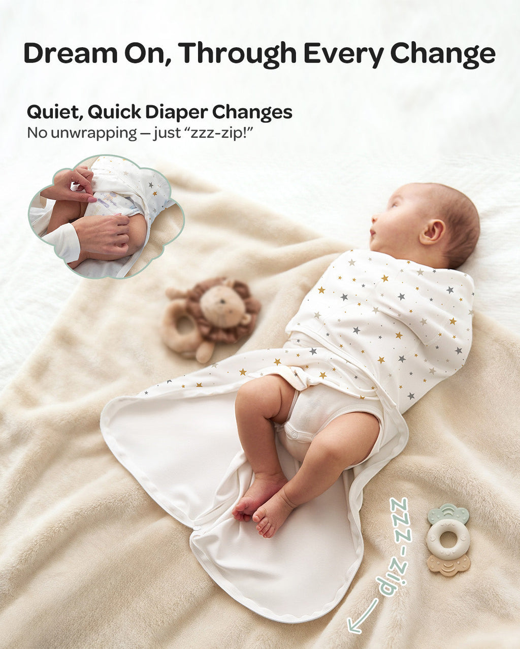 Momcozy Easy Swaddle Wrap For 0-3M