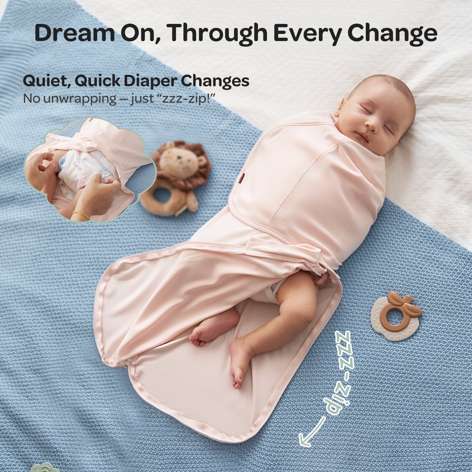 Baby Sleep Sack 1.5 TOG & Easy Swaddle Wrap For 0-3M Bundle