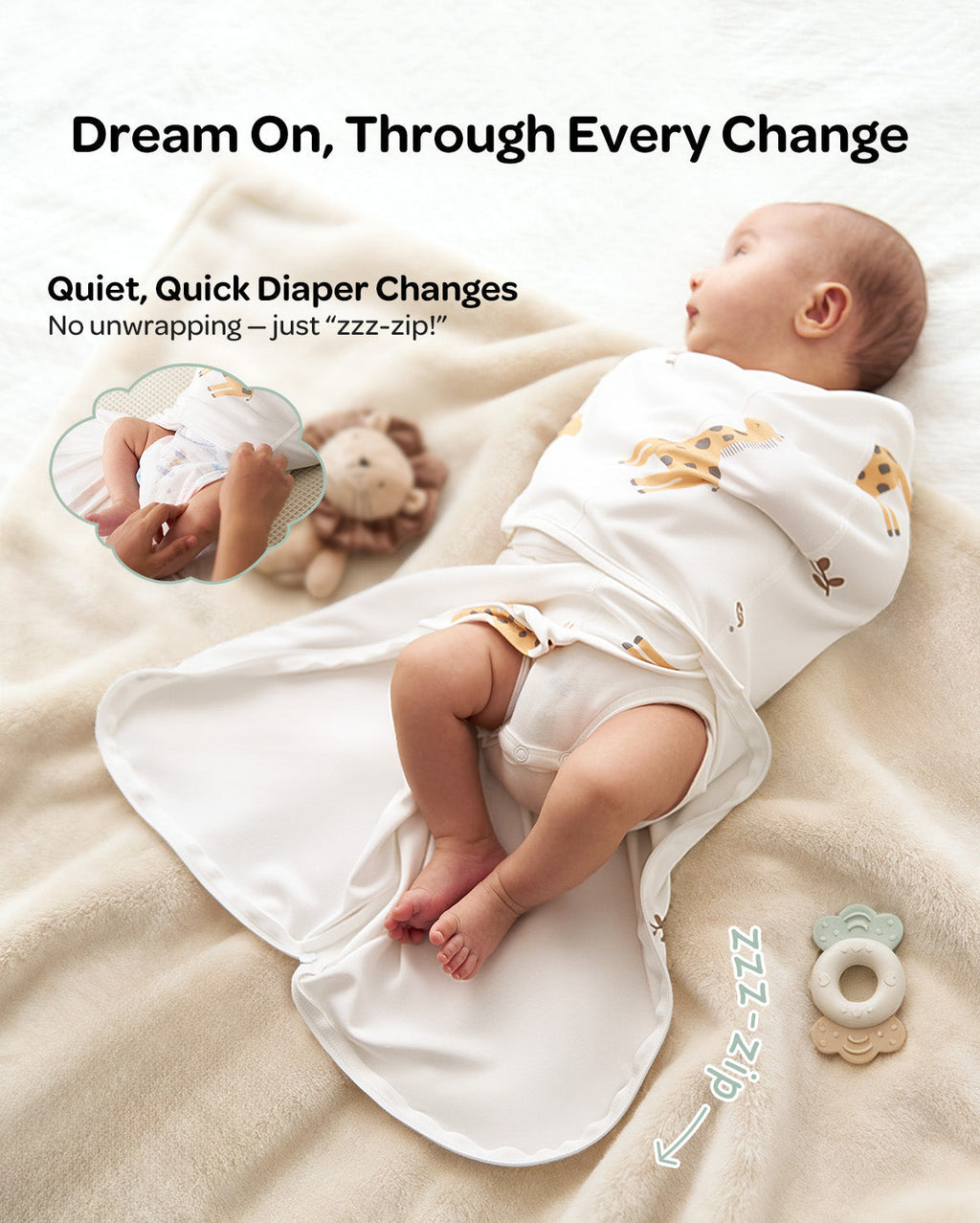 Momcozy Easy Swaddle Wrap For 0-3M