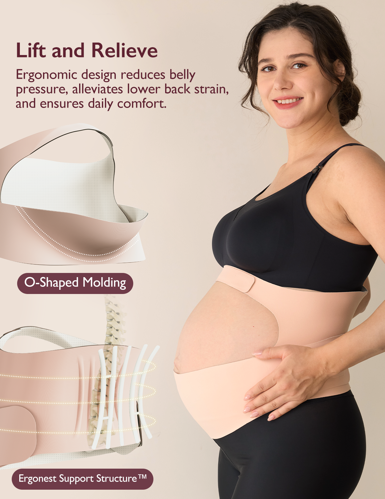 Ergonest Maternity Belly Band & High Waist Pregnancy Underwear & Pregnancy Wedge Pillows Bundle