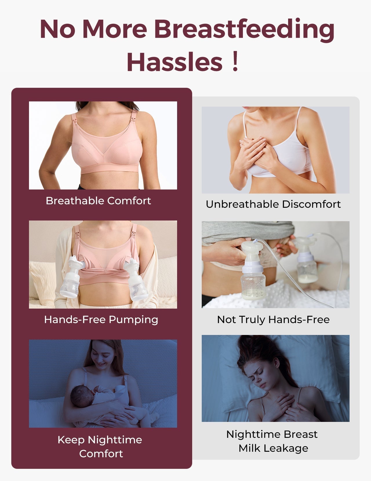 Bamboo - Ultra-Soft & Cool Breeze Pumping & Nursing Bra - HF018