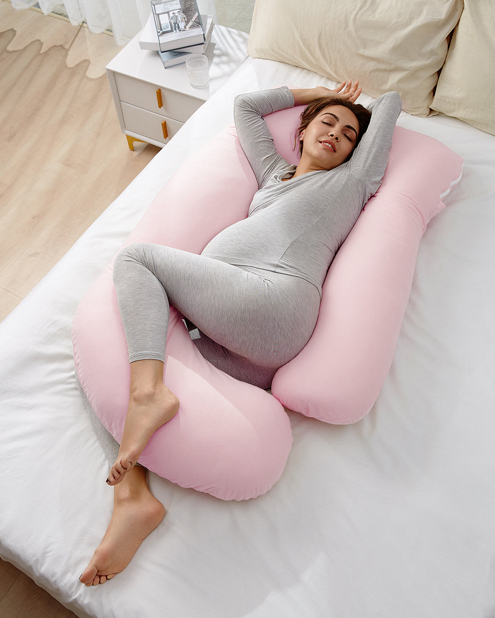 Huggable - U Shaped Cotton Maternity Body Pillow