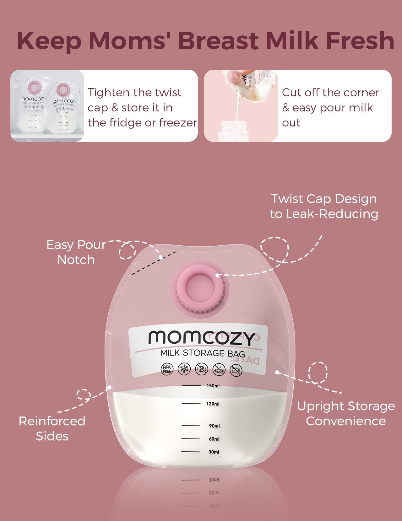 Momcozy Wearable Milk Collection Cups - for Momcozy V Series & Most Traditional Tube-Connected Electric Breast Pumps