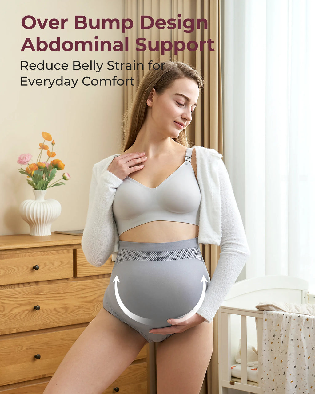 High Waist Pregnancy Seamless Soft Belly Support Panties